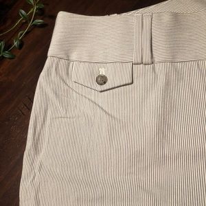 Black an white trousers.